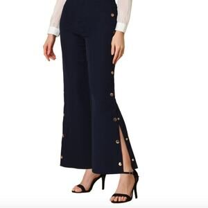 WYLDR SZ Sm Blackside utton decor gives this long pant that chic & elegant SZ S
